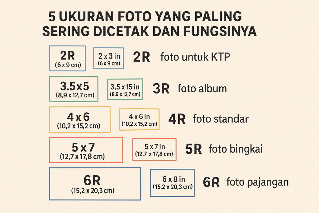 Ukuran Foto yang Paling Sering Dicetak dan Fungsinya