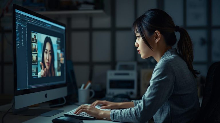 gambar orang lagi ngedit foto